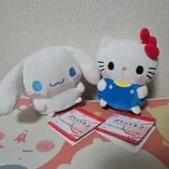 ゆるかわサンリオキャラクターズ　ぽちゃちま　ぬいぐるみ　キティ　シナモロール