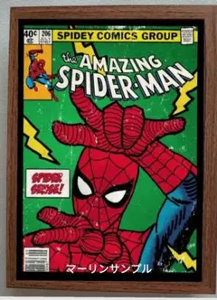 11 スパイダーマンSPIDERMANポスターフレーム付き壁掛けアメリカンレトロ