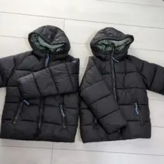 黒いフード付 中綿アウター 2着組