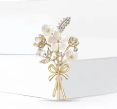 ブーケ ブローチ・小花 花束 パール 上品 フォーマル 清楚