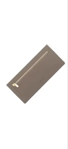 薄型　財布　長財布　フラグメントケース　グレージュ　本革