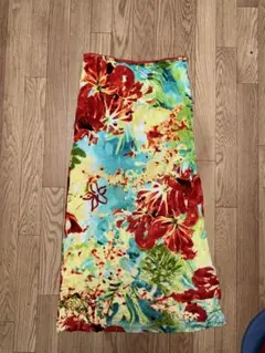 ✨美品✨KENZO シルク ロングラップスカート シフォン 花柄 フランス製