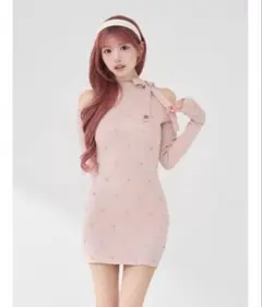 Darich キルティングビジューニットミニワンピース　ダーリッチ