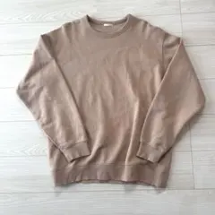 GU ジーユー　スウェットプルオーバー　サイズXL ピンクベージュ　裏起毛