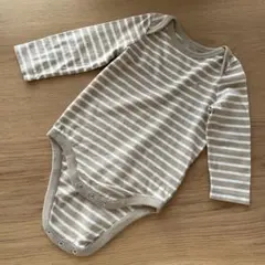 ベビーギャップ　ボディスーツ　ロンパース　ベージュストライプ