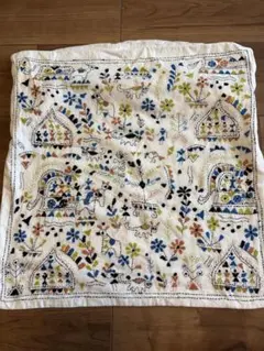カンタ刺繍 クッションカバー 動物 植物柄