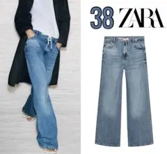 新品 ZARA 美シルエット！リラックス フィット ジーンズ 38 今季完売品♪