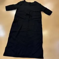 スローブイエナ 七分袖　Ｖネック　ワンピース　リネン混