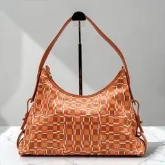 美品✨Ferragamo フェラガモ ワンショルダーバッグ 肩掛 総柄 オレンジ