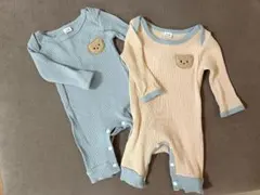 【美品☆送料無料！】新生児ロンパース 2点セット　0-1month