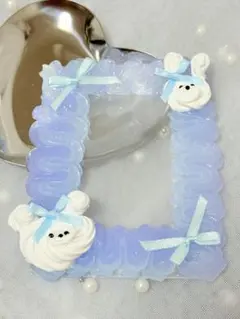 ホイップデコ　硬質トレカケース　ホイップベアー&うさぎ　クリア紫　ブルー