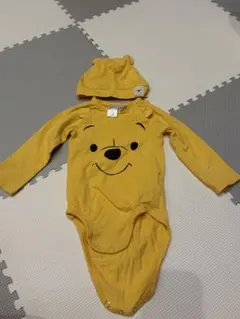 ベビー ロンパース 帽子付き イエロー