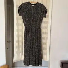 INGEBORG 花柄フレアドレス 黒