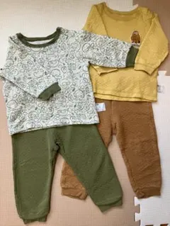 【2枚セット】UNIQLO 長袖 キルトパジャマ 90