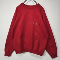 ユナイテッドカラーズオブベネトン　トレーナー　46　刺繍　ロゴ　レッド　古着
