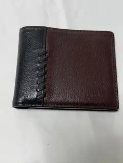 二つ折り財布 バイカラー レザー ブラック ボルドー　コーチ　coachのサムネイル