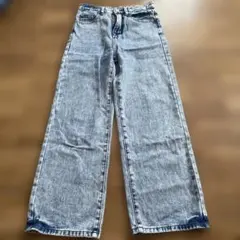 ライトブルーデニム ワイドレッグパンツ　150センチ