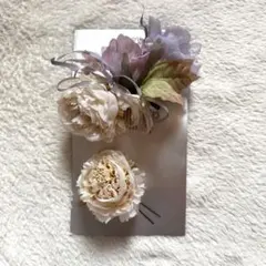 【極美品】前撮り 成人式 卒業式等 花飾り ヘアアクセサリー 2個セット
