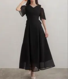 SENEA 2wayVネックシアーコルセットワンピース