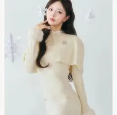 Darich ビジューケープニットミニワンピース IVO FREE