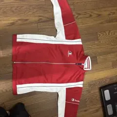 Champion ジップアップジャケット レッド/ホワイト