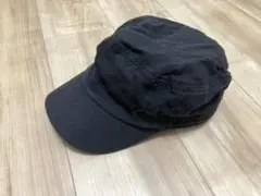 ワークキャップ　ブラック　シンプル　コットン　綿　ヴィンテージ