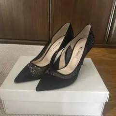 DIANA ブラックビジュー ハイヒール