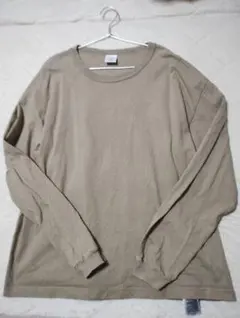 人気　Champion 長袖カットソー T1011 L ベージュ