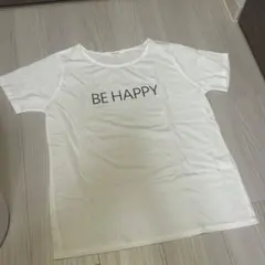 【未使用】Samansa Mos2 blue BE HAPPY Tシャツ Lのサムネイル