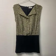 LE SOUK ノースリーブワンピース　イエロー　ブラック　サイズ36