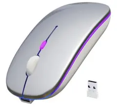 ワイヤレスマウスBluetooth 2.4GHz 無線静音薄型充電式 7色ライト