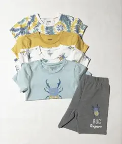 美品【カブトムシ柄】Ｔシャツ×ハーフパンツセット【110cm】5点セットのサムネイル