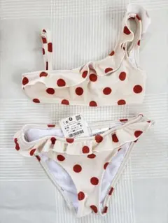 【新品・未使用】ZARA キッズ赤い花柄 セパレート水着 140cm