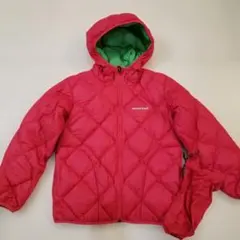 mont-bell ダウンジャケット キルティング　リバーシブル 緑/赤　130