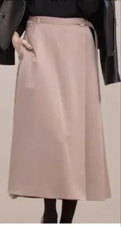 ナノユニバース　サテン　スカート　ピンクベージュ　36