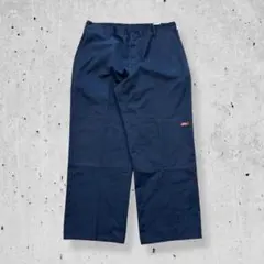 極美品90sディッキーズダブルニーワークパンツネイビー極太ルーズビンテージW36