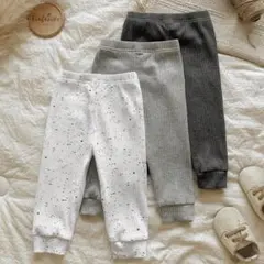 リブ編みベビーレギンス3色セット