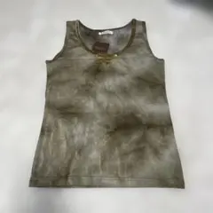 オリーブグリーン タンクトップ スパンコール付き