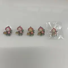 JR東日本 モモずきん ピンバッジ 5個セット 山梨 鉄道グッズ 비매품