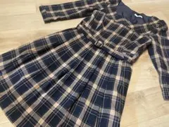 【美品・送料無料】PATTERN チェックワンピース　Mのサムネイル