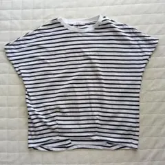 サマンサモスモスブルー　白黒ボーダーカットソー　フリーサイズ