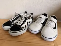 VANS キッズ スニーカー ブラック/ホワイト チェッカー　19cm