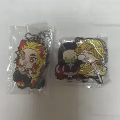 鬼滅の刃 我妻善逸 竈門禰豆子 煉獄杏寿郎 ラバーマスコット 2点セット