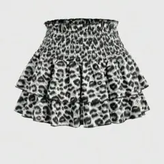 ヒョウ柄フリルミニスカート