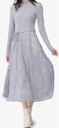 ■2024秋冬新作■バリエーションレースドッキングワンピース/MM447410