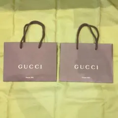 GUCCI ショップ袋 ブラウン 小型 2個セット