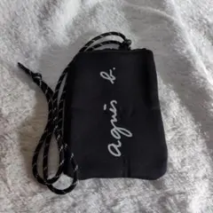 agnis b スマホショルダーバッグ ブラック