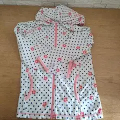 水玉模様 フード付きラッシュガード　140