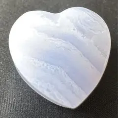 ★ブルーレースアゲート ハート★穴あき ブレスレット パーツ 天然石 パワー