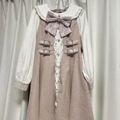 Ank Rouge 千鳥ビジューリボンワンピース